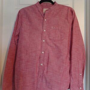 Hollister Mens Long Sleeve Shirt Red Heather Small